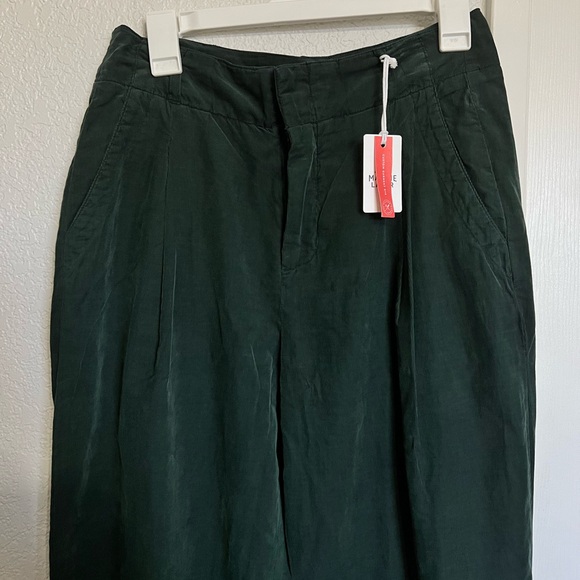 Marine Layer Flora Corduroy Wide Leg Trousers in Green Gables - Picture 5 of 11